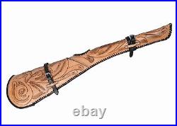 Leather Shotgun Sleeve Hand Tooled Rifle Cover To-tone USA 33Genuine scabbarde