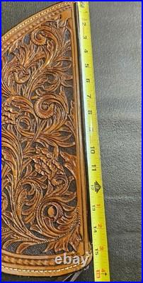 Leather Tooled Zipper Case For Pistol Very Heavy Duty Leather Well Built