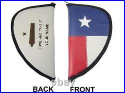 Leather pistol gun case Lonestar Texas flag Name Engraved by Mammoth Peak