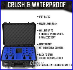 Lightweight 4 Pistol Case with Military-Grade Foam and Secure Push Lock Closure Lightweight 4 Pistol Case with Military-Grade Foam and Secure Push Lock Closure