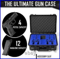Lightweight 4 Pistol Case with Military-Grade Foam and Secure Push Lock Closure Lightweight 4 Pistol Case with Military-Grade Foam and Secure Push Lock Closure