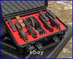 Lightweight 4 Pistol Case with Military-Grade Foam and Secure Push Lock Closure Lightweight 4 Pistol Case with Military-Grade Foam and Secure Push Lock Closure