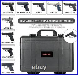 Lightweight ABS Hard Shell Pistol Case Stores 6 Handguns and Accessories Lightweight ABS Hard Shell Pistol Case Stores 6 Handguns and Accessories