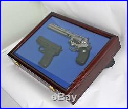 Lockable Handgun Pistol Gun Storage Display Case Protection Hanging Shadow Box