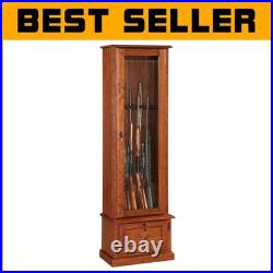 Lockable Wood Gun Cabinet with 4 Shelves Organize and Showcase Your Firearms