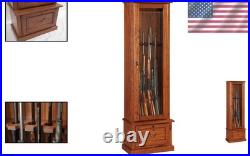 Lockable Wood Gun Cabinet with 4 Shelves Organize and Showcase Your Firearms
