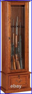 Lockable Wood Gun Cabinet with 4 Shelves Organize and Showcase Your Firearms