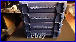 Lot of 4 Smith & Wesson Plastic Pistol Case Medium Blue with foam liners