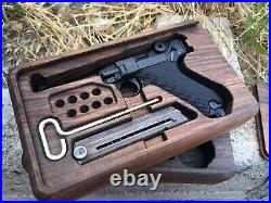 Luger P 08 Mauser Presentation Case. Turkish Walnut Wood. Handmade Display Case