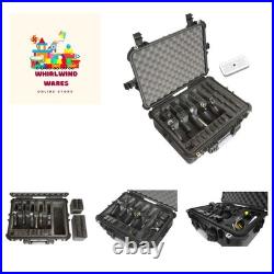 Luxury Hard Plastic Firearm Case Holds 5 Pistols, 30 Magazines, Waterproof