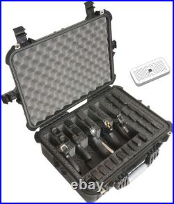 Luxury Hard Plastic Firearm Case Holds 5 Pistols, 30 Magazines, Waterproof