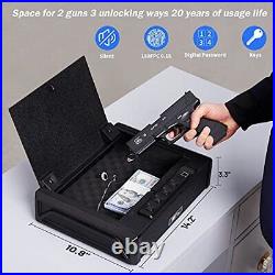 MTsafe Gun Safe with Biometric Fingerprint Lock Portable Handgun Storage Box