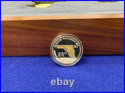 Magnum Research Desert Eagle 25th Anniversary Display Case with Silver Series Coin