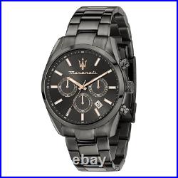 Maserati Quartz Watch Attraction Multifunction Gun Black PVD Case R8853151001