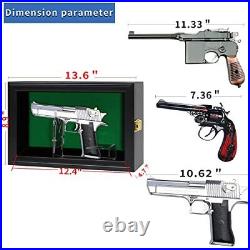Medikaison Single Handgun Pistol Revolver Gun Display Case Wall Mount Lockabl