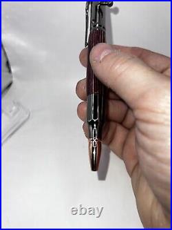 Mini Bolt Action Pen CHROME Red Wood Made In USA PARKER HAND MADE Gun Case