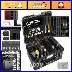 Multi-Handgun Case Waterproof Hard Shell Pistol Box, TSA Approved, Holds Pisto