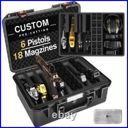 Multi-Handgun Case Waterproof Hard Shell Pistol Box, TSA Approved, Holds Pisto