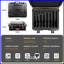 Multi-Handgun Case Waterproof Hard Shell Pistol Box, TSA Approved, Holds Pisto