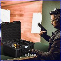 Multi-Handgun Case Waterproof Hard Shell Pistol Box, TSA Approved, Holds Pisto