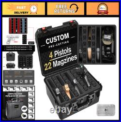 Multi Handgun Case Waterproof Hard Shell Pistol Storage, TSA Approved, Holds P