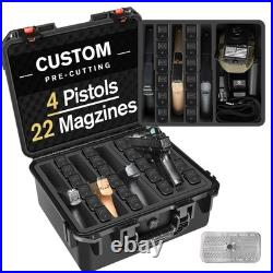 Multi Handgun Case Waterproof Hard Shell Pistol Storage, TSA Approved, Holds P