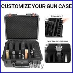 Multi-Handgun Case Waterproof Hard Shell Storage Box for Pistols & Magazines