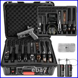Multi-Handgun Case Waterproof Hard Shell, TSA Approved, Holds Pistols & Magazi
