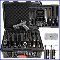 Multi-Handgun Case Waterproof Hard Shell, TSA Approved, Holds Pistols & Magazi