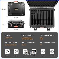 Multi-Handgun Case Waterproof Hard Shell, TSA Approved, Holds Pistols & Magazi