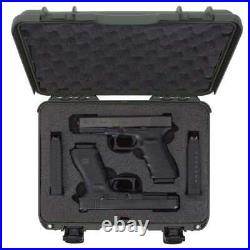 NANUK 910 Olive Waterproof 2UP Hard Case with Custom Foam Insert for Glock Pistols