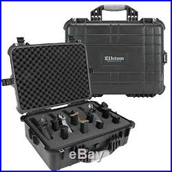 NEW Heavy Duty Elkton Customizable Outdoors 5 Handgun Hard Gun Case Pistol Case