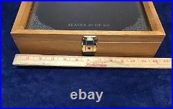 NRA ALASKA Solid Wood with Glass Top Locking (withkey) Presentation Case! 9x12