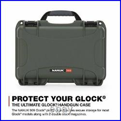 Nanuk 909 Lockable TSA Approved Handgun Case Glock 1911 SIG Ruger 9mm. 44.357