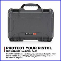 Nanuk 909 TSA Approved Hard Handgun Case Lockable 9mm 38.357 22 LR 45 40 Ruger