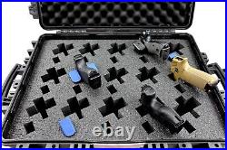 New Black Armourcase 1610 precut 15 Pistol + 45 long mags case foam +nameplate
