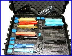 New Black Armourcase + precut 18 Pistol case foam +nameplate equiv Pelican 1610