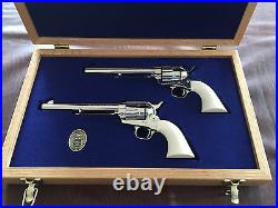 New Custom Wood Double Pistol Display Case For Colt 1911, Python, Saa, S&w