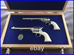 New Custom Wood Double Pistol Display Case For Colt 1911, Python, Saa, S&w