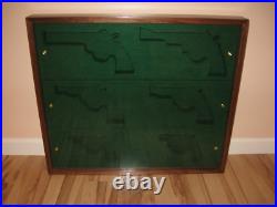 New Custom Wood Double Pistol Display Case For Colt 1911, Python, Saa, S&w