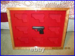 New Custom Wood Double Pistol Display Case For Colt 1911, Python, Saa, S&w
