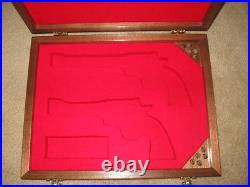 New Custom Wood Double Pistol Display Case For Colt 1911, Python, Saa, S&w