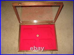 New Custom Wood Double Pistol Display Case For Colt 1911, Python, Saa, S&w