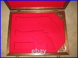 New Custom Wood Double Pistol Display Case In For Colt 1911, Python, Saa