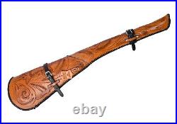 New Genuine Leather Western Hand Tooled Rifle Scabbard Shotgun Sleeve Hardcase