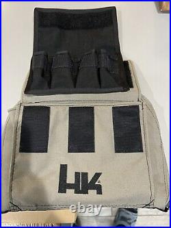 New HK Tan Padded Pistol Gun case comes with 4 magazines holders