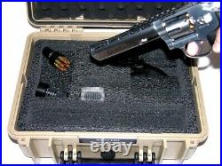 New Tan Armourcase Waterproof 1450 case + precut 2 Revolver pistol handgun foam