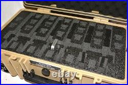 New Tan Armourcase Waterproof 1510 case with 6 pistol handgun foam case +1500D