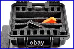 New case includes precut Pelican 1400 2 Pistol Range case Foam free nameplate