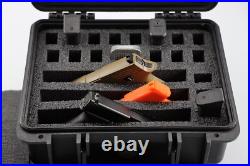 New case includes precut Pelican 1400 3 Pistol Range case Foam free nameplate